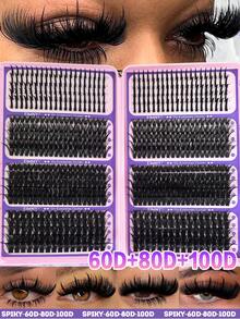 Eimny 416pcs-D Curl Fluffy 3D Mink Eyelashes, Lowest Price, New DIY False Eyelashes, Suitable For Makeup, Eyelash Extension,Soft & Voluminous, Short Lashes, DIY Lashes, Light Color Lashes, DIY Eyelash Extension At Home - D - Xem 12