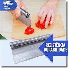Jogo 4 Peças – Espátula e  Raspador Cortadora Inox Cozinha Pão Chocolate Bolo Massas Alisador Régua Multifuncional - KIT 03 UNIDADES - Visão 6
