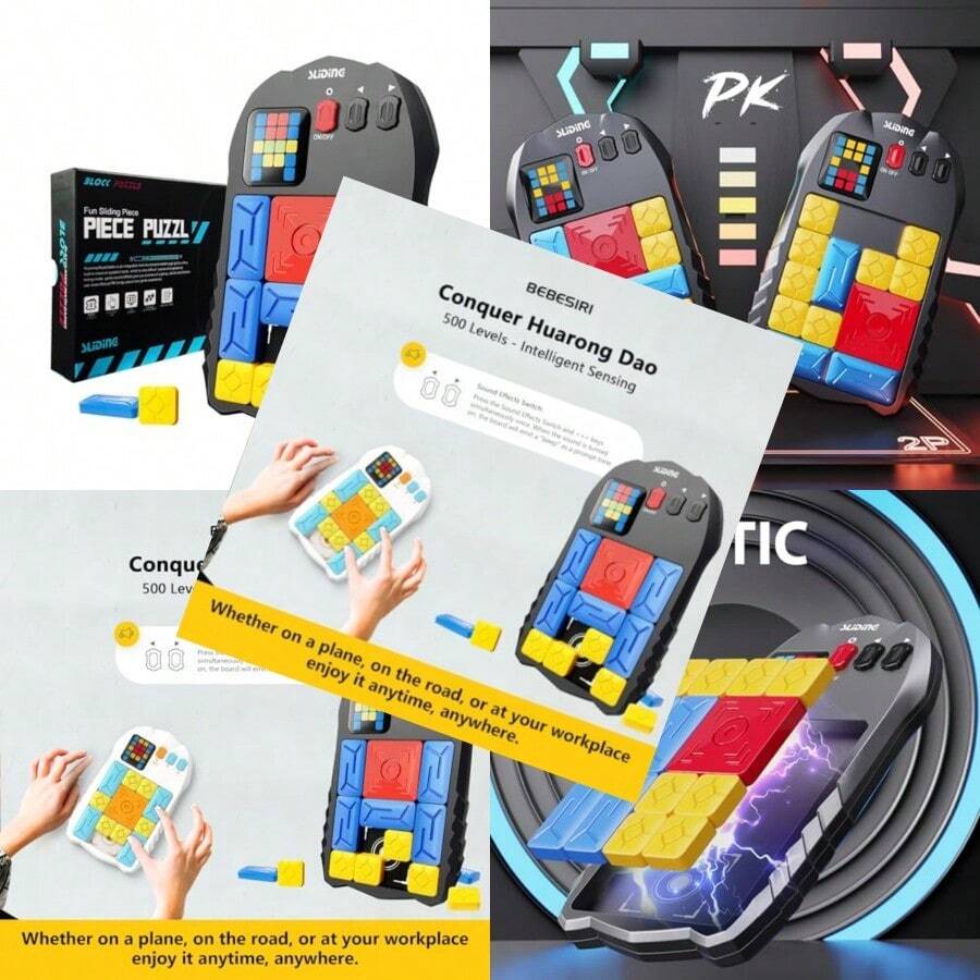 Juego de Rompecabezas Super Deslizante - Rompecabezas Cerebral con más de 500 Niveles Juego de Rompecabezas electrónico Deslizante para Todas Las Edades Divertido Juego de lógica para - negro - Ver 1
