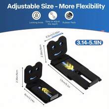 A Pair Soundbar Wall Mount Bracket, Reinforced Steel Core, Non-Slip Pads, Holds 26.31kg. Adjustable Support Stand, Mounts Under TV. Compact, Heavy-Duty, Rust-Resistant, Locking Mechanism, Detachable. Ideal For Home Theater & Office Sound Systems. - SOUNDBAR-02 - View 2