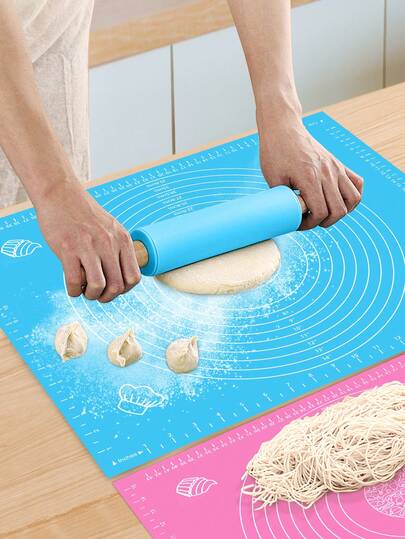 1pc Non-Slip Baking Mat With Measurement Scale, Reusable EVA Dough Rolling Mat For Kneading, Bread, Cookie And Pastry Making, Kitchen Cooking Tool, Household Kitchenware, Baking Equipment, Baking Accessories, Holiday, Party, Gathering, Event Pastry Preparation Tool