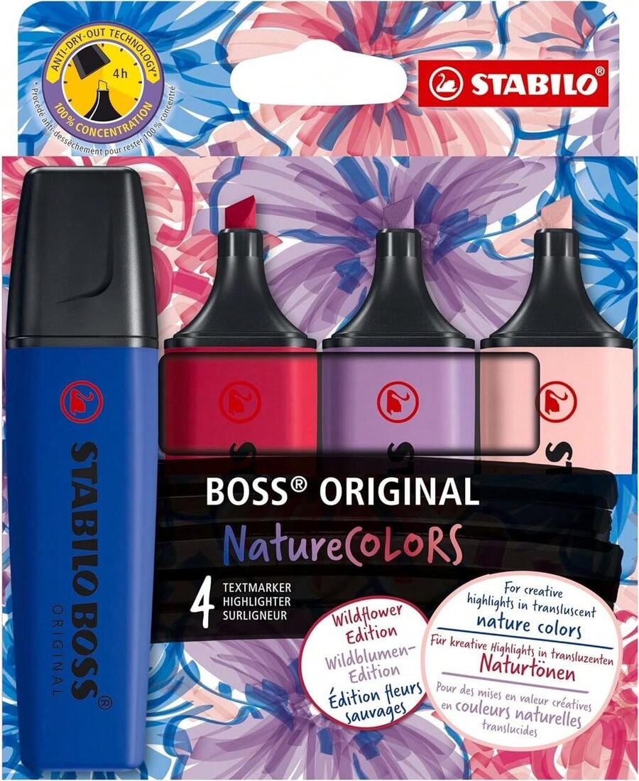 Stabilo Boss NatureColors Wildflower Edition Highlighter 4 Colors - 4 colores - Ver 1