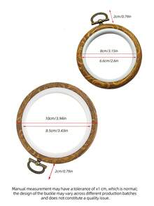 Mini Vintage Round Embroidery Hoops, 5/10pcs Set 8/10cm Cross Stitch Frames With Hanging Metal Clasps, Cute DIY Pendants, Compact And Portable For Room Wall, Backpack, Luggage Decoration - Antique Round - View 11