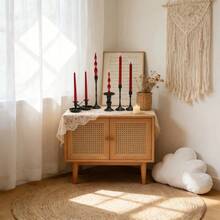 2pcs European Style Red Gear Shaped Long Handle Candles, Spiral Candles, Thick Spiral Candles, Thin Spiral Candles, Large Spiral Candles, Striped Long Handle Candles, High Quality Soy Wax Smokeless Candles, Premium - 2pcs - View 10