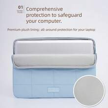 Túi đựng laptop chống sốc, chống nước, có lớp đệm, thích hợp cho học sinh, công sở và đi làm, phù hợp với laptop 14-15.6 inch. - Xem 8