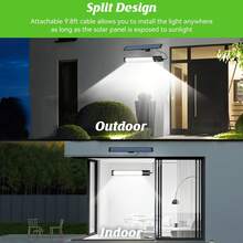 LiHangStar Outdoor Solar Powered Motion Sensor Wall Light, IP65 Solar Powered Light With Motion Sensor And Remote Control, Solar LED Light Strip, Suitable For Indoor/Outdoor, Yard, Street Area Lighting, Porch, Balcony - 1 Solar Panel With 1 Light - View 6