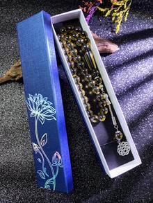 33 Beads Transparent Glass-Like Texture Muslim Prayer Beads, Middle Eastern Style Tasbih, Handmade Rosary, Great Gift - Multicolor - View 6