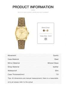 Coach Womens Watch Analog Quartz Waterproof Ladies Watches for Women Easy Read Women's Wrist Watches with Leather Strap - 棕色 - 查看 9