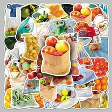 50 Pcs Bagged Realistic Fruit & Vegetable Stickers - Creative Graffiti Decor For Fridges, Cars, Phones & Journals Scrapbook Supplies Stationery Funny Stickers Kindle - 50PCS - View 6