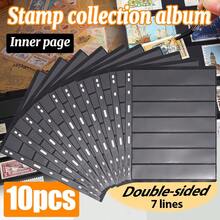 OUR ADVENTURE BOOK 10-Page Stamp Album, Transparent PVC Loose-Leaf Album For Stamps, 9-Ring System, Blank Grid Pages (Can Be Added For Stamp Storage), Suitable For Philatelic Enthusiasts. Cover Not Included. - 黑色 - 查看 1