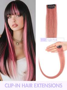 Rainbow-Colored Hair Clips With Real Human Hair Pieces, Featuring A Silky, Invisible Texture And Soft, Superior Quality. Available In 12 Colors, Equipped With Stable And Comfortable Hair Clips, And Easy To Install. Highly Cost-Effective And High-Quality Real Human Hair Pieces, Ideal For Stage Performances And Shows. - Multicolor - View 12
