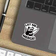 OZLICE "Let Me Merge" Funny Possum Sticker, Screaming Opossum With Knife Vinyl Decal For Car Bumper Window, Road Rage Meme Art, Chaotic Aesthetic Gift For New Driver, Waterproof Laptop Helmet Decoration - Light Film - View 5