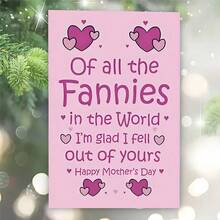 Funny Mother's Day Greeting Card With Envelope - "Among All The Moms In The World, I'm Glad I Fell From You" Humorous Design, Made Of High-Quality Paper, Perfect Gift For Mom, Celebrate Mother's Day With A Smile, Heart-Shaped Pattern Design, High-Quality Mother-Daughter's Day Card - A - View 2
