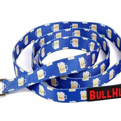 6 FT Heavy Duty Dog Leash With Padded Handle - Comfortable Walking & Training Lead (Beer Mug Print)