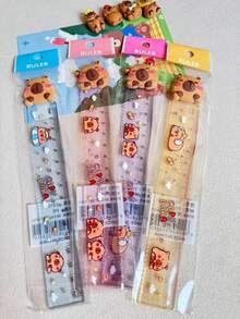 1pc/Random Plastic Cute Capybara Cartoon Ruler - Ideal For School And Office Use - Unique Gift Idea - Perfect Back To School Gift - Multicolor - View 10