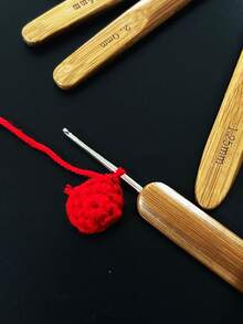 11pcs/Pack Carbonized Bamboo Handle Crochet Hooks, 0.5mm-3.0mm, Suitable For Braiding, Dreadlocks, Beading - Carbide-tipped Hooks - View 4