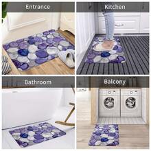 3D Effect] Purple Pebbles 3D Effect 1.2cm Soft Bathroom Door Mat | Machine Washable, Kitchen Living Room Laundry Room, Room Decoration, Best Gift For Friends, Multiple Sizes Available - 彩色 - 查看 7