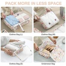 8 Set Travel Essentials, Suitcase Organizer Bags, Packing Cubes, Storage Bag, Travel Organizer Bags, Vacation Essentials, Travel Accessories, Cruise Essentials, Beach Essentials, Purse Essentials, School Supplies, Suitable For Organization And Storage - 復古花朵 - 查看 4