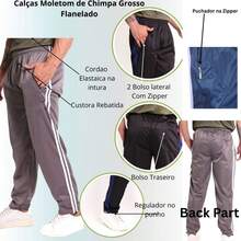 Men's Long Fabric Trousers With Drawstring And Straight Legs, Featuring Side Stripes, Polyester Fleece Fabric, Flannel Lining, And Zippered Pockets, Suitable For Training, Gym, Running, And Casual Wear. - 灰色 - 查看 2