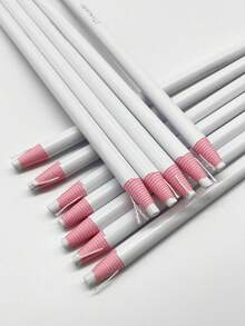 12pcs White Sewing Marking Pencil Set, Erasable Fabric Marking Pens, Easy To Use, Suitable For Student Drawing, Home Clothing Repair, Beginner Sewing And DIY Craft Projects - Crayon - View 1