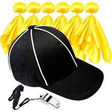 Ahuimeius Referee Hat And Whistle Set With 6 Penalty Flags - Complete Referee Accessories Kit, Fan Set Party Game And Costume - Initial - View 1