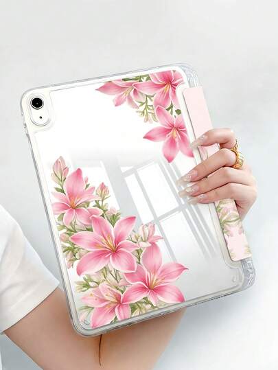 1个粉色百合花图案，全新Y型折叠设计，多角度支撑平板电脑保护套，兼容10.2英寸（2021/2020款）第十/九/八代（A16）三星Galaxy Tab A8，11英寸（2025款）第十一代，以及三星Galaxy Tab A8 10.5英寸（2022款），带笔槽，支持自动睡眠/唤醒功能。