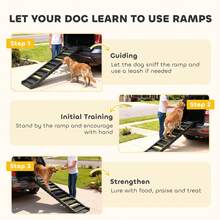 PawHut Foldable Dog Ramp For Car, Non-Slip Dog Stairs For SUVs Truck, Black - one-size - View 8