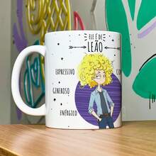 JPS INFO Caneca Signos Cartoon - Ele é de Leão - 325ml - Branco - Visão 5
