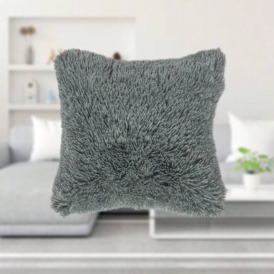 Concord Cojín Shaggy Gris Cuadrado - Gris - Ver 1