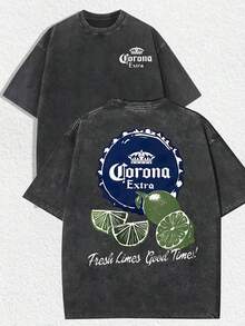 The New American-Style 100% Pure Cotton T-Shirt Suitable For Both Men And Women. Fun And Retro Premium Beer, Fresh Lime, A Perfect Moment! Cartoon Letter Pattern Printing. Street Korean-Style Loose And Versatile Y2k Clothing, Abstract Art Style, Retro Washed Pure Cotton Round-Neck T-Shirt, Double-Sided Retro Distressed Patterns. 90s Nostalgic American Street Style. Easily Create Retro Casual Clothing. Suitable For Daily Commuting, Casual Outings, Beach Vacations, Music Festivals, Holiday Gifts. Classic Retro-Style Women's Clothing. Four-Season Universal Comfortable T-Shirts For Both Men And Women. Printed T-Shirts For Men And Women. - màu đen - Xem 7