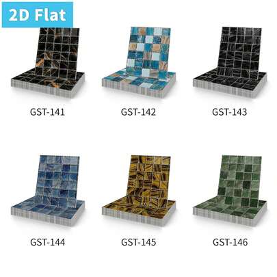 10pcs 2D Flat, 13pcs Self-Adhesive Decorative Wall Stickers, Removable And Easy To Apply, Faux Marble Surface Mixed Mosaic Pattern, Suitable For Kitchen Backsplash, Living Room, Bathroom, Bedroom And Other Home Decor Renovation, 17x23cm