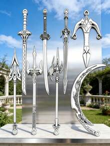 20/30/50/100/200 chiếc phụ kiện trang sức hợp kim bạc cổ điển, mặt dây chuyền hình kiếm để tự làm. - Bạc - Xem 5