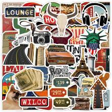 50 buc autocolante impermeabile cu graffiti în stil retro american - autocolante decorative pentru sticle de apă, caiete și desktopuri - 50 bucăți - Vizualizare 1