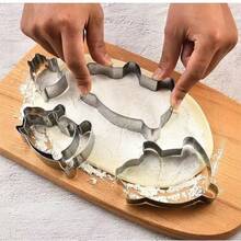 4.1" Mexican Concha Cutter Cookie Mold, 5pcs Set, Piggy Cookie Mold - Silver - View 1