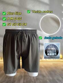 Kit Of 3 Men's Bermuda Shorts, Imported Men's Polyamide, Cool Silk Finish, Elastane, Casual, Quick-Drying. - 軍綠色 - 查看 3
