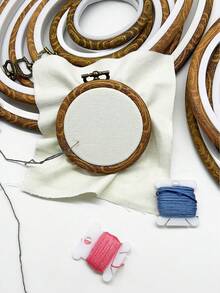 Vintage Wood Grain Embroidery Hoop, Available In Oval And Round Shapes, Suitable For Beginners And DIY Craft Enthusiasts, Applicable For Cross Stitch, Punch Needle, Fluffy Embroidery And Other Embroidery Crafts, Also Can Be Used As Wall Decor - Antique Embroidery Hoop - View 8