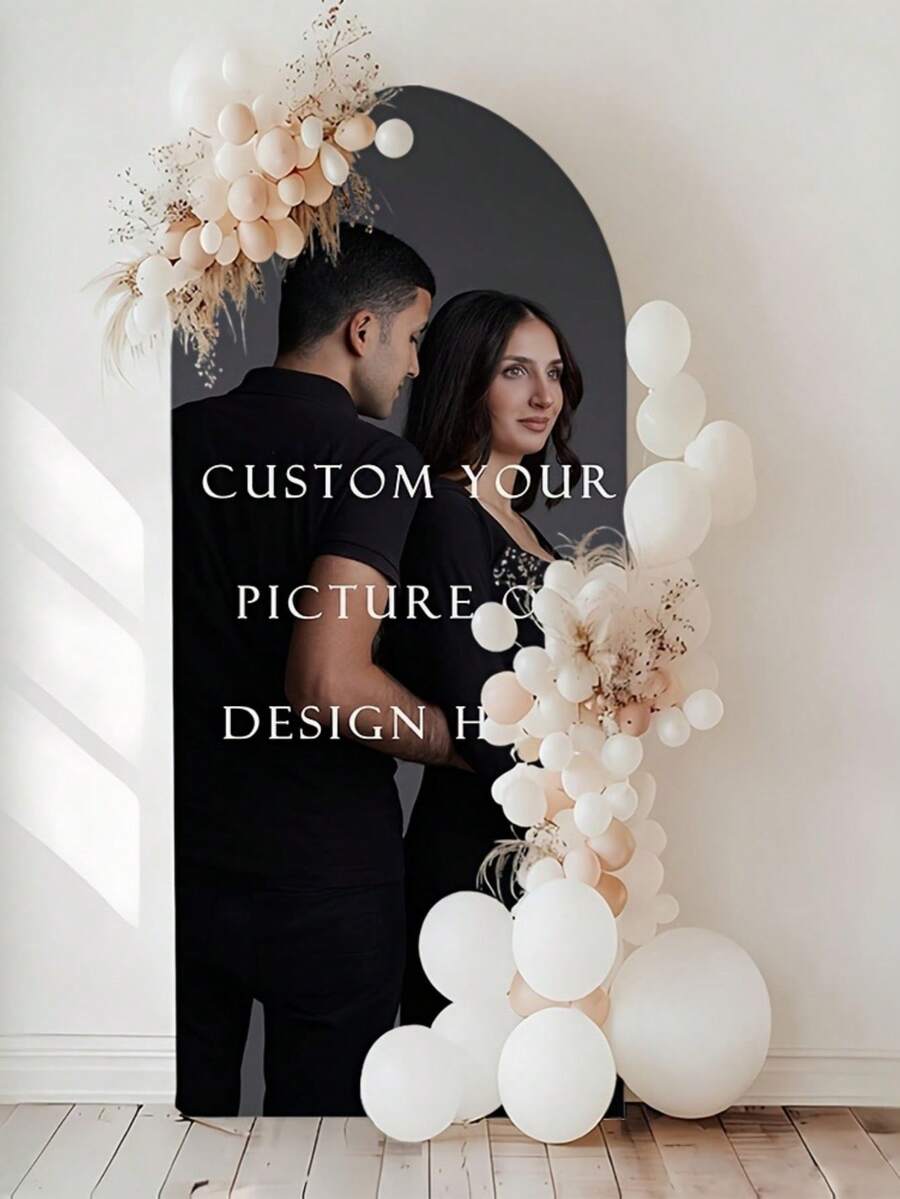 Customizable Arch Background With Arch Frame - Customizable Text/Graphics, Flexible Arch Doorway Suitable For Birthday, Wedding, Party - Durable Polyester Fabric, Easy Installation, Multiple Arch Sizes For Indoor And Outdoor Use - Multicolor - View 1