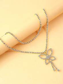1pc Fashionable Sexy Silver Double-Layer Butterfly Waist Chain, Rhinestone Tassel Hollow Beach Waist Chain NA0Q - Vàng - Xem 4