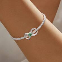 1颗时尚无限四叶草吊坠珠，适合女性手链DIY饰品制作和日常装饰，女孩配饰 - 串珠1 - 查看 3