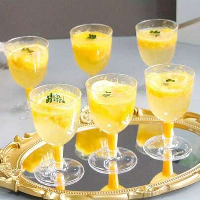 1/2pcs Reusable Transparent Stemware, Wine Glass, Champagne Flute, Martini Glass, Party Glassware, Party Supplies, Suitable For Events, Restaurants, Weddings