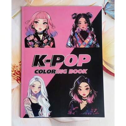 (الإصدار الأصلي المحسن، طباعة أحادية الجانب، كتاب تلوين K-POP أكثر سماكة، تصميم جمالي، مناسب للبالغين والمراهقين لتخفيف التوتر والمشاعر، هدية مثالية لعيد الميلاد والعطلات والحفلات وعيد الميلاد والهالوين وعيد الشكر وعيد الفصح)