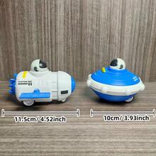 Press To Launch UFO - Emits Space Rocket, Children's Toy Aerospace Cabin Model Rocket Launch Pad, Spaceship, Astronaut, Space Shuttle, New Year Gift For Boys - White - View 10