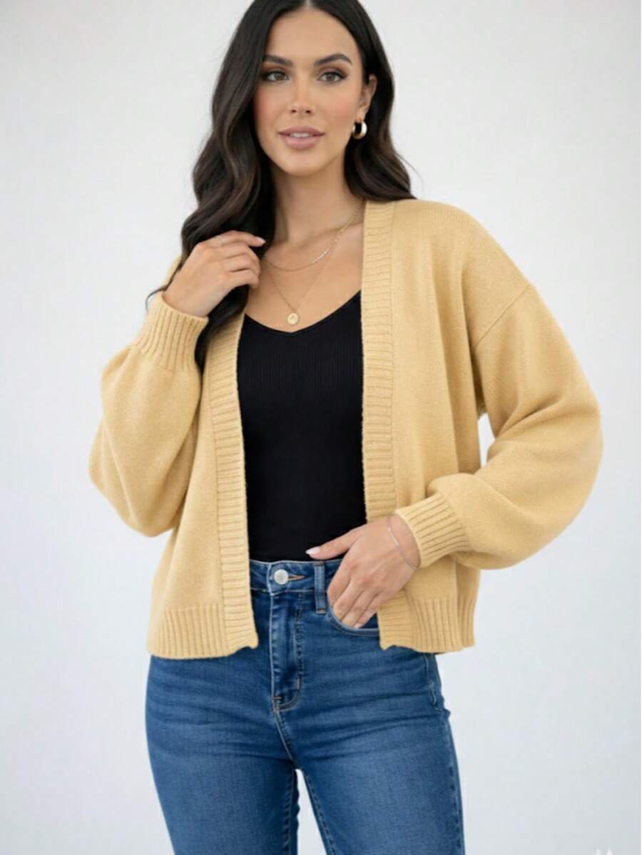 Winter Cardigan Coat, Women's Fashion, Cold And Warm Weather - Màu vàng bơ - Xem 1