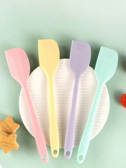 8/4/2/1pcs Cream Spatula, Mayonnaise Knife, Butter Scraper, Baking Tools, Multi-Color Silicone One-Piece Small Scraper, Kitchen Spatula, Cooking, Easy To Clean, Suitable For Mother's Day, Home, Restaurant, Dessert Shop, Kitchen Baking Tool Set, Chocolate, Kitchen Accessories, Cake Spatula & Scraper, Gift For Mother's Day Kitchen Cooking