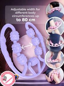 7 滚轮普拉提肌肉放松滚轮，身体及腿部按摩滚轮，抗橘皮组织按摩工具，瑜伽训练器材（含弹力带） - 彩色 - 查看 4