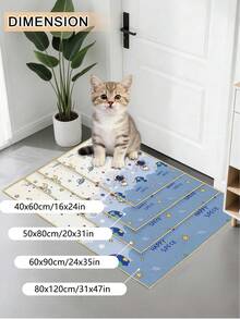 1PC Cartoon Astronaut Alfombra Infantil Living Room Decoration Carpet, Area Rug, Suitable For Hall, Bedroom Rug, Bedroom Rug, Kitchen, Dining Room, Office, Room Decoration And Doormat. Suitable For All Seasons Of Spring, Summer, Autumn, Winter. Plush Material, Soft And Comfortable To Touch, Easy To Care, Non-Slip Backing, Machine Washable. The Thickness Of The Carpet Is 0.5mm - Multicolor - View 8