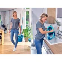 Clean Twist Spin Mop And Bucket Set With Rollers Telescopic Handle 360° Joint Spin-Dry System Easy Glide Wheels Blue - Turquoise - 查看 5