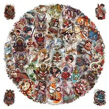 50Pcs Japanese Style Stickers Waterproof Temporary Stickers - 50PCS - View 2