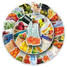 50 Pcs Bagged Realistic Fruit & Vegetable Stickers - Creative Graffiti Decor For Fridges, Cars, Phones & Journals Scrapbook Supplies Stationery Funny Stickers Kindle - 50PCS - View 2