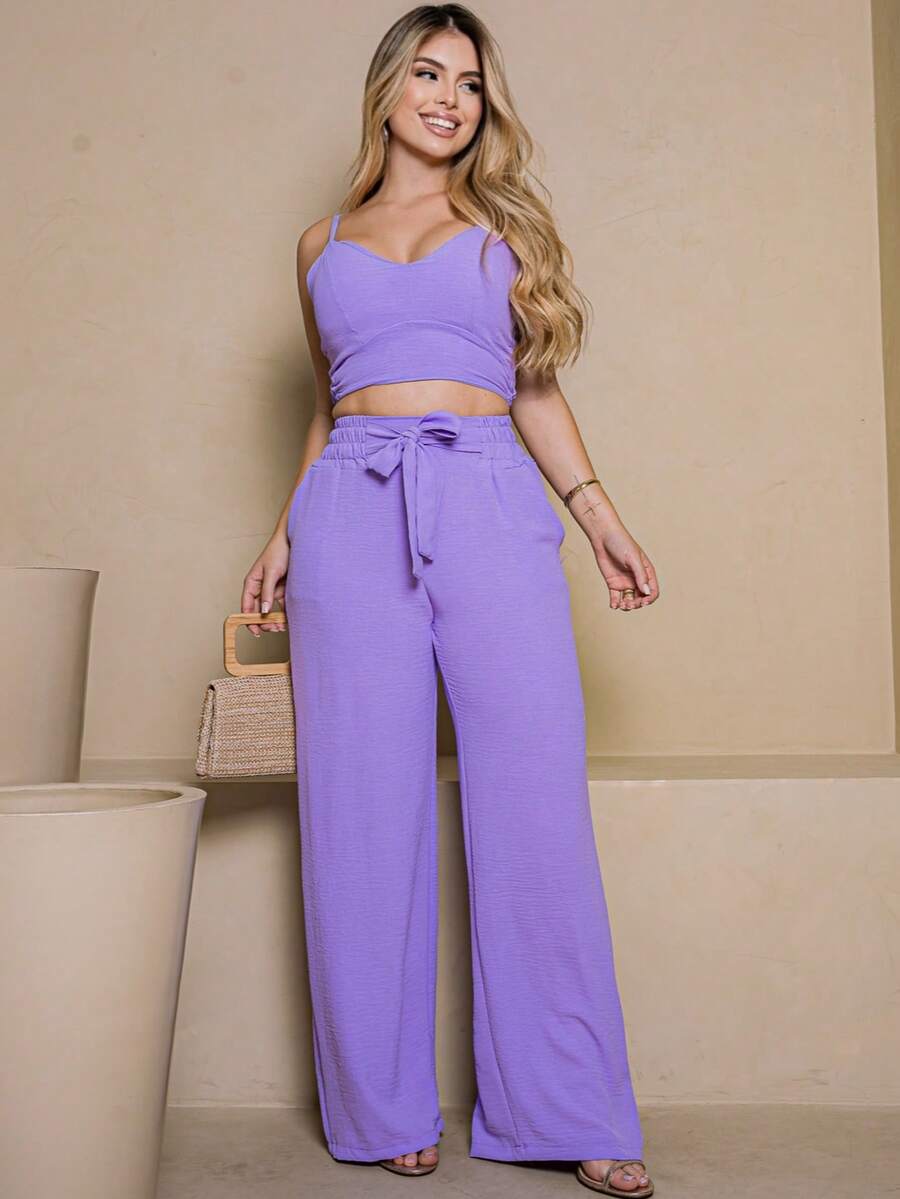 Women Two-Piece Outfits - Red Violet - View 1
